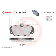 Brembo Front Brake Pad Set fits Opel Omega B 1994-2003 2.0 2.2 2.5 2.6 3.0 3.2