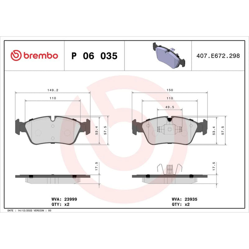 Brembo Front Brake Internally Vented Discs & Pads fits BMW 3 2004-2011
