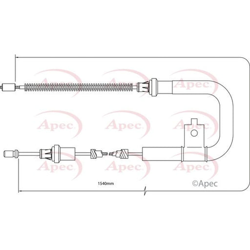 Apec Handbrake Cable Left Rear CAB1311