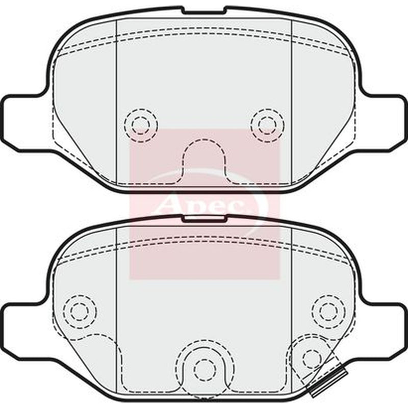 Apec Rear Brake Pad Set fits Fiat Panda 2012 on 0.9 1.3