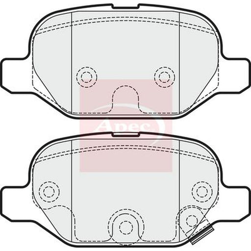 Apec Rear Brake Pad Set fits Fiat Panda 2012 on 0.9 1.3
