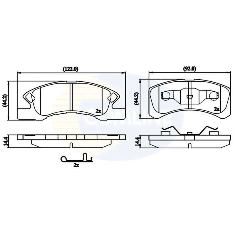 Comline 4 x Front Brake Pad Set fits Daihatsu Charade VI 2003 on 0.7 1.0