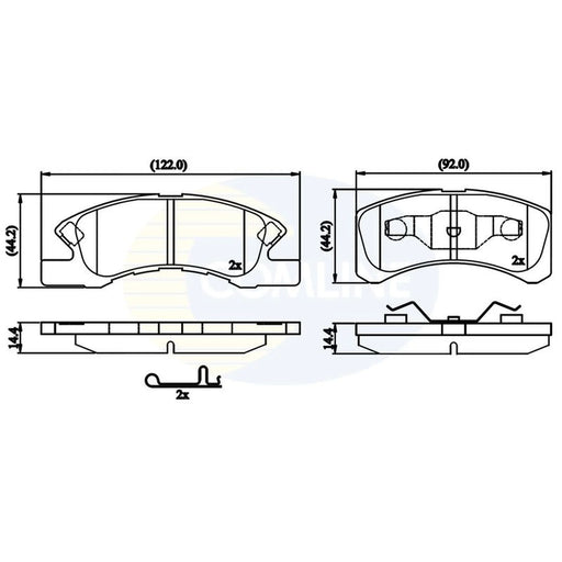 Comline 4 x Front Brake Pad Set fits Daihatsu Charade VI 2003 on 0.7 1.0