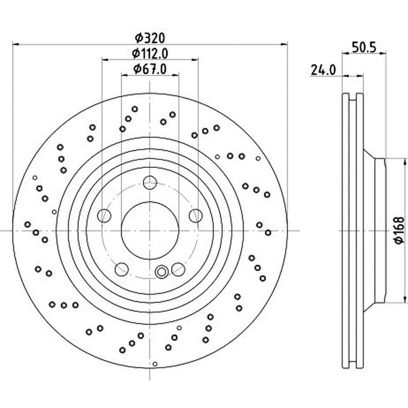 Mintex 2 x Perforated Brake Discs fits Mercedes-Benz Sl 2012-2020