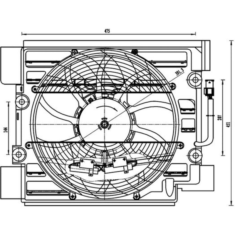 Mahle Air Con Condenser Fan fits BMW 5 1995-2004