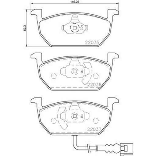 Brembo 4 x Front Brake Pad Set fits Audi A3 2012-2020 1.2 1.4 1.6 2.0
