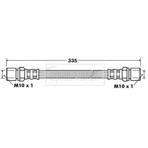 Borg & Beck Brake Hydraulic Hose Line Rear Right BBH7199
