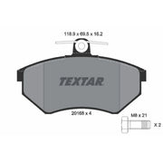 Textar Front Brake Pad Set 2016801