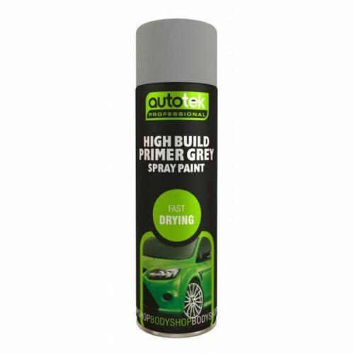 2x High Build Primer - 500ml Spray On Paint - Autotek Grey Aerosol High Coverage Autotek  - Dynamic Drive