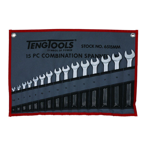 Teng Tools Combination Spanner Set 5.5-19 mm Tool Roll 15 Pieces Teng Tools - Dynamic Drive