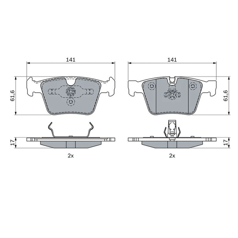 Bosch Front & Rear Pads fits Mercedes-Benz M-Class 2006-2011 164.177