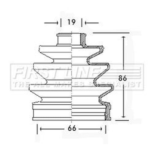 First Line Drive Shaft Bellow Kit Front Left fits Daihatsu Charade 1987-1992