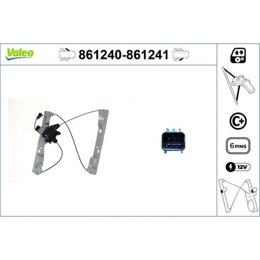 Valeo Electric Window Regulator Lifter Left Front 861240