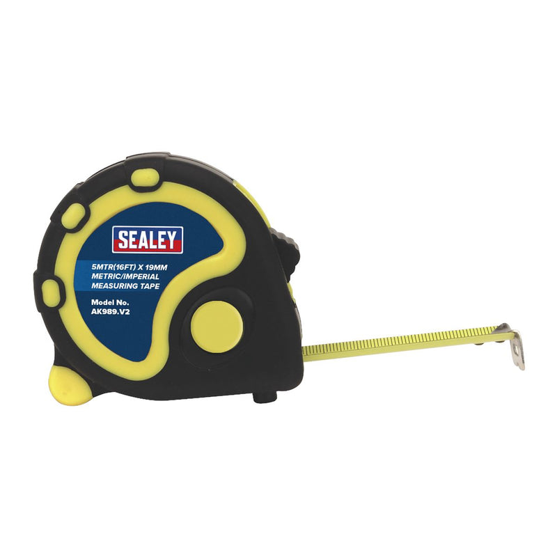 Sealey Rubber Tape Measure 5m(16ft) x 19mm Metric/Imperial Display Box of 12 Sealey - Dynamic Drive