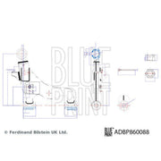 Blue Print Control/Trailing Arm Front Right ADBP860088