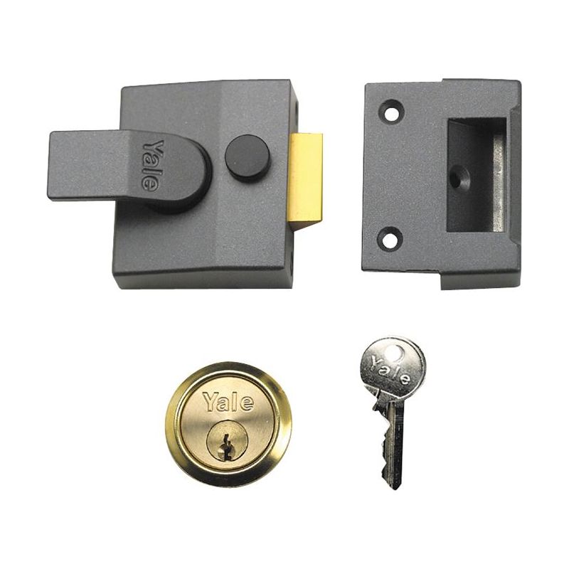 Yale Locks 85 Deadlocking Nightlatch 40mm Backset DMG Finish Box Yale Locks - Dynamic Drive
