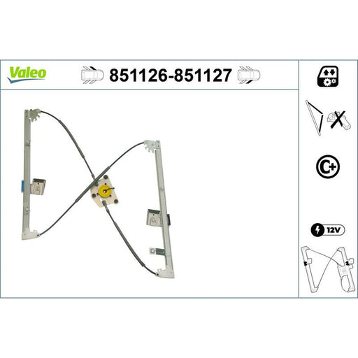 Valeo Electric Window Regulator Lifter Left Front 851126