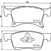 DON Front Brake Pad Set fits Opel Adam 2012-2019 1.0 1.2 1.4