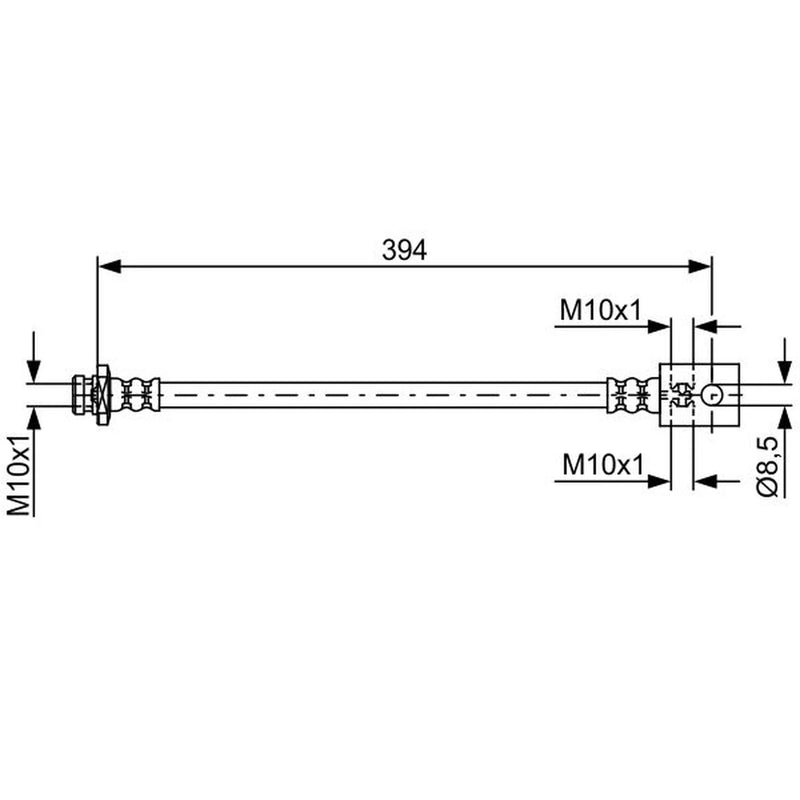 Bosch Brake Hydraulic Hose Line Rear fits Nissan Terrano II 1997-2004 3.3 3.5