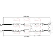 Apec Handbrake Cable Right Rear CAB1126