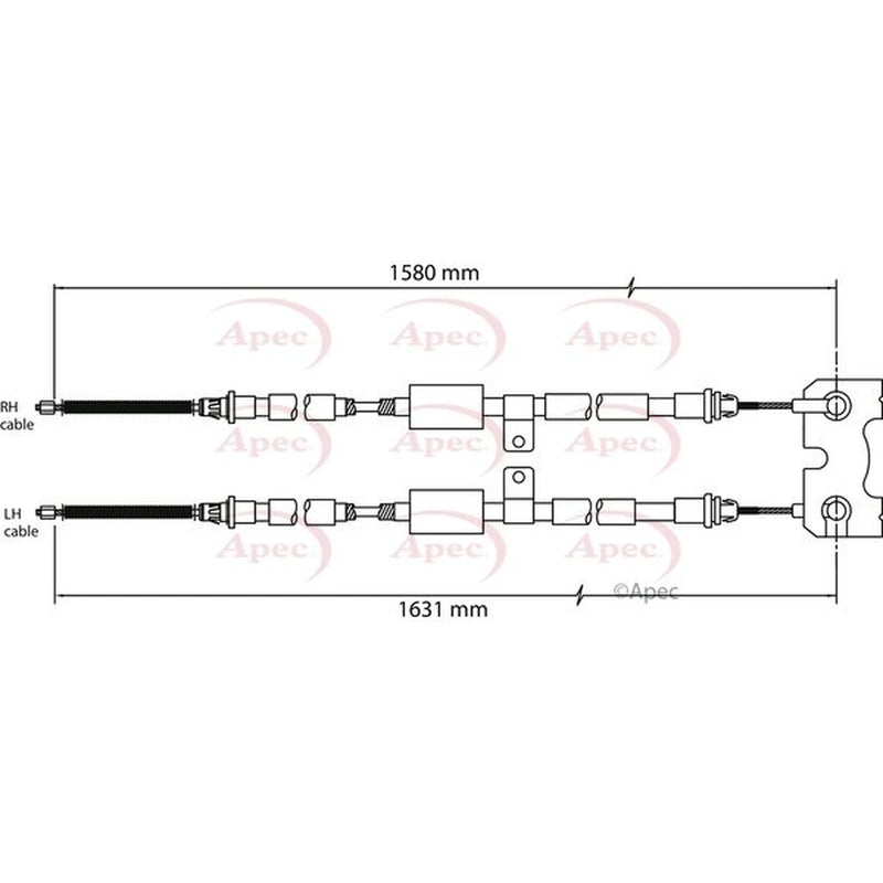 Apec Handbrake Cable Right Rear CAB1126