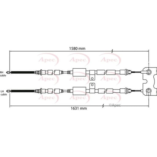 Apec Handbrake Cable Right Rear CAB1126