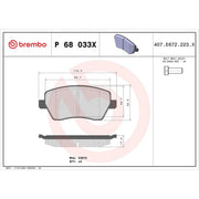 Brembo 4 x Front Brake Pad Set fits Dacia Dokker 2012-2021 1.2 1.3 1.5 1.6