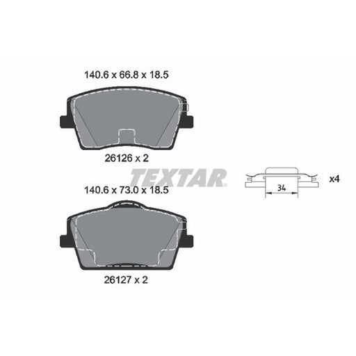 Textar Front Brake Pad Set 2612601