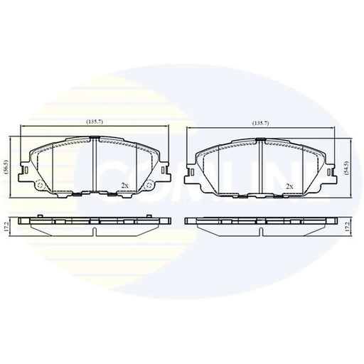 Comline Front Brake Discs & Pads fits Toyota Corolla 2019 on 1.8