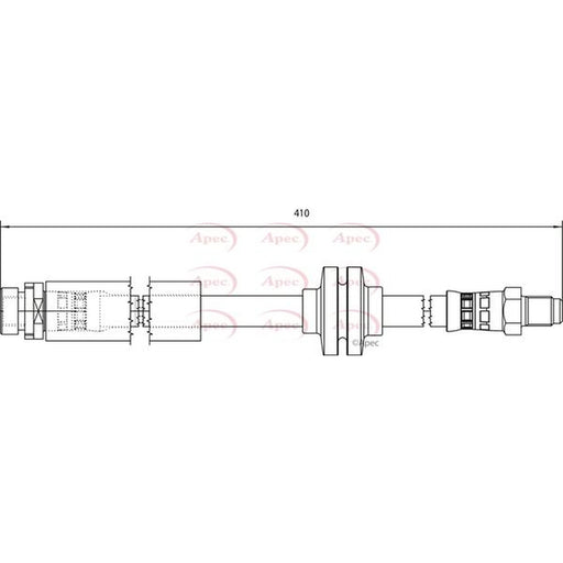Apec Brake Hydraulic Hose Line Rear fits Volvo C30 2006-2012 1.6 1.8 2.0 2.4