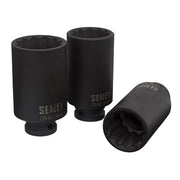 Sealey Impact Hub Nut Socket Set 3pc 12-Point 1/2"Sq Drive SX051 Sealey - Dynamic Drive