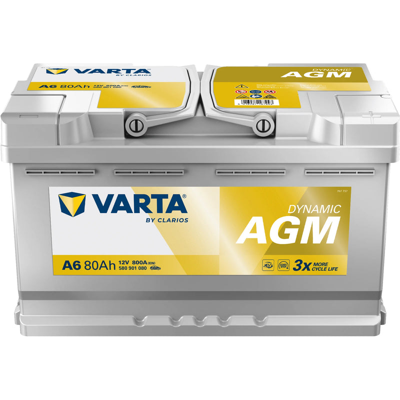 VARTA Dynamic AGM Car Battery 80Ah 800A 12V