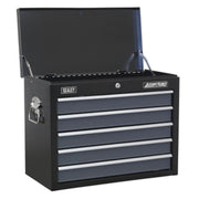 Sealey Topchest 5 Drawer with Ball-Bearing Slides Black/Grey AP3505TB Sealey - Dynamic Drive