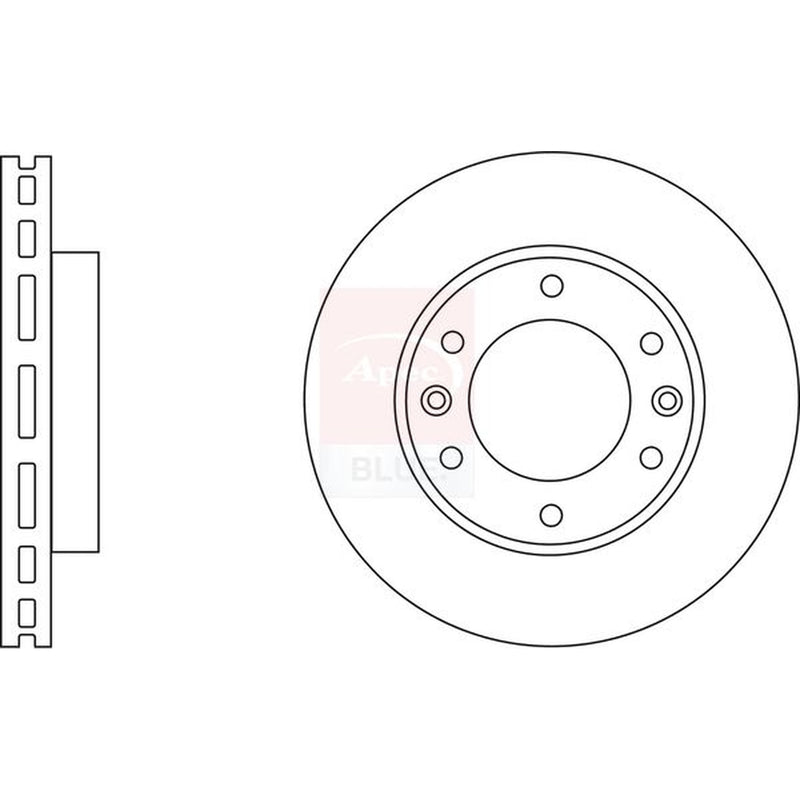 Apec 2 x Vented Brake Discs fits Kia Sedona 2006-2015 2.2 2.7 2.9