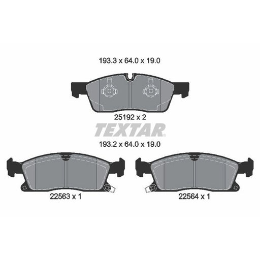 Textar Front Brake Pad Set 2519209