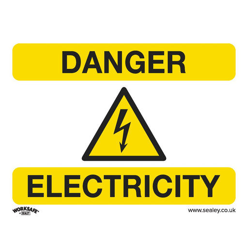 Sealey Warning Safety Sign Danger Electricity Rigid Plastic Pack of 10 Sealey - Dynamic Drive