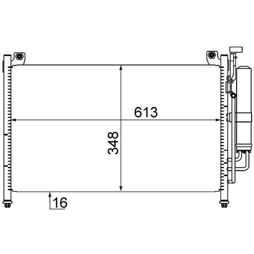 Mahle Air Conditioning Condenser fits Mazda 2 2007-2015 1.3 1.4 1.5