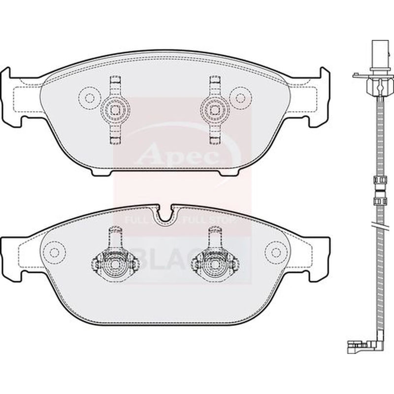 Apec Black Front Brake Pad Set fits Audi A6 Allroad C7 2012-2018 3.0