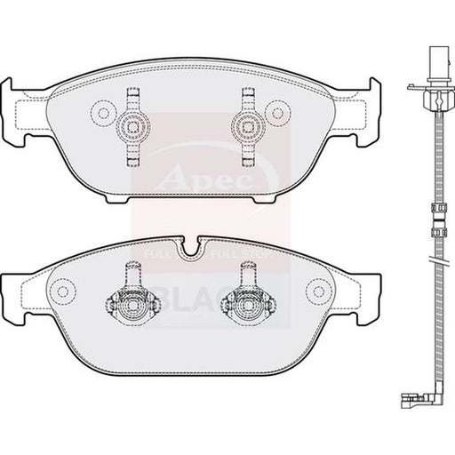 Apec Black Front Brake Pad Set fits Audi A6 Allroad C7 2012-2018 3.0