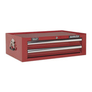 Sealey Mid-Box 2 Drawer with Ball-Bearing Slides Red AP26029T Sealey - Dynamic Drive