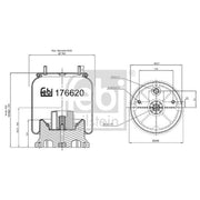 Febi Air Suspension Bellow 240mm 176620 OE 09377003 700196084 709377003 1563425