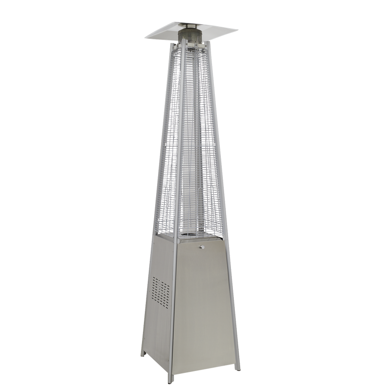 Dellonda Pyramid Gas Patio Heater 13kW Commercial Garden Use Stainless Steel Dellonda  - Dynamic Drive
