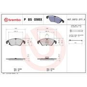 Brembo 4 x Front Brake Pad Set fits Audi A4 Allroad B8 2009-2016 2.0 3.0