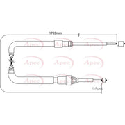 Apec Handbrake Cable Left Rear fits Citroën C3 II 2009-2016 1.0 1.1 1.2 1.4 1.6