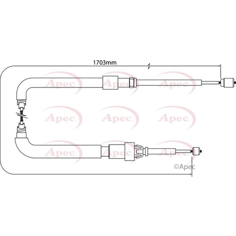 Apec Handbrake Cable Right Rear CAB1546