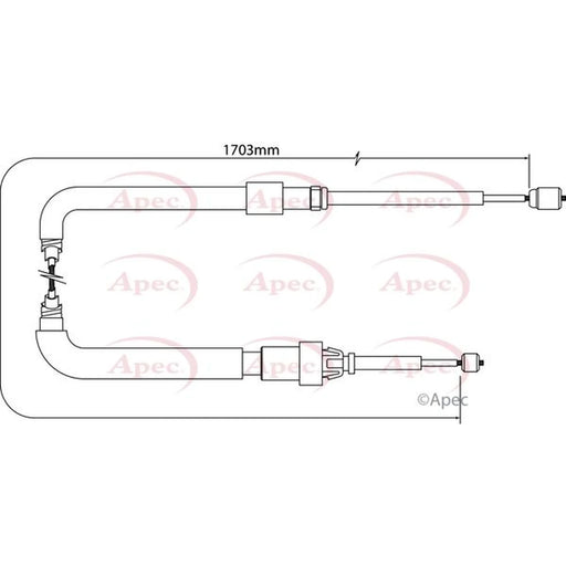 Apec Handbrake Cable Right Rear CAB1546