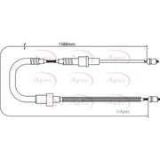 Apec Handbrake Cable Left Rear fits Seat Ibiza 2008-2017 1.0 1.2 1.4