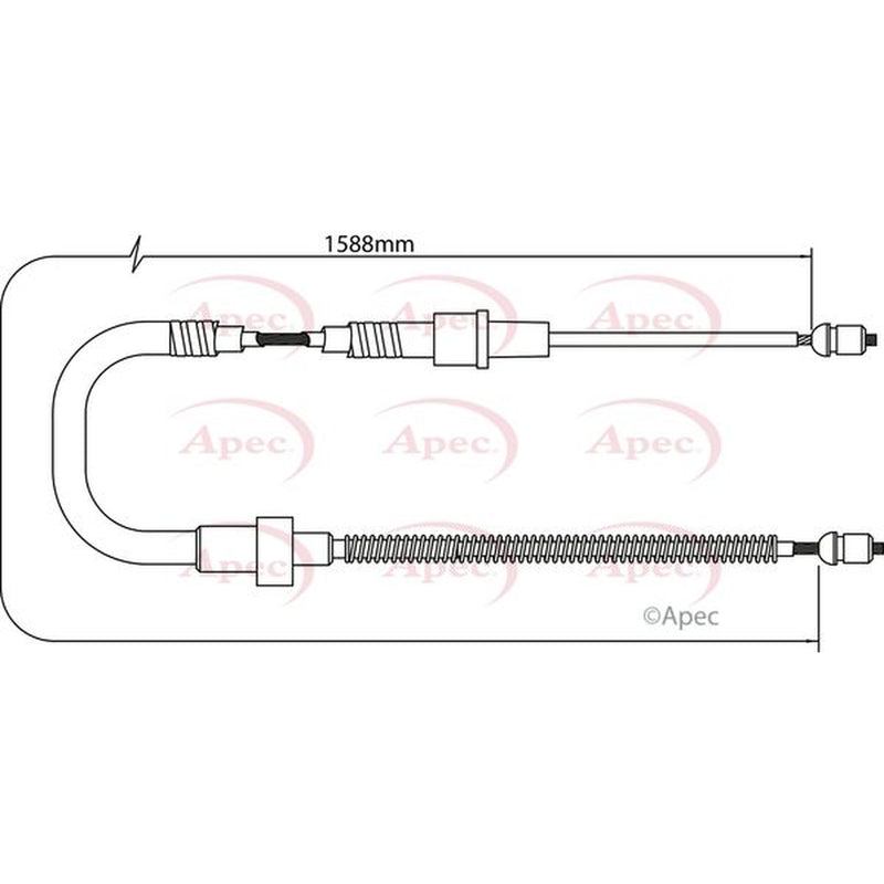 Apec Handbrake Cable Left Rear fits Seat Ibiza 2008-2017 1.0 1.2 1.4