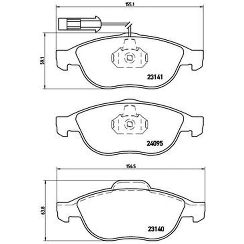 Brembo 4 x Front Brake Pad Set fits Alfa Romeo 147 2001-2010 1.6 2.0