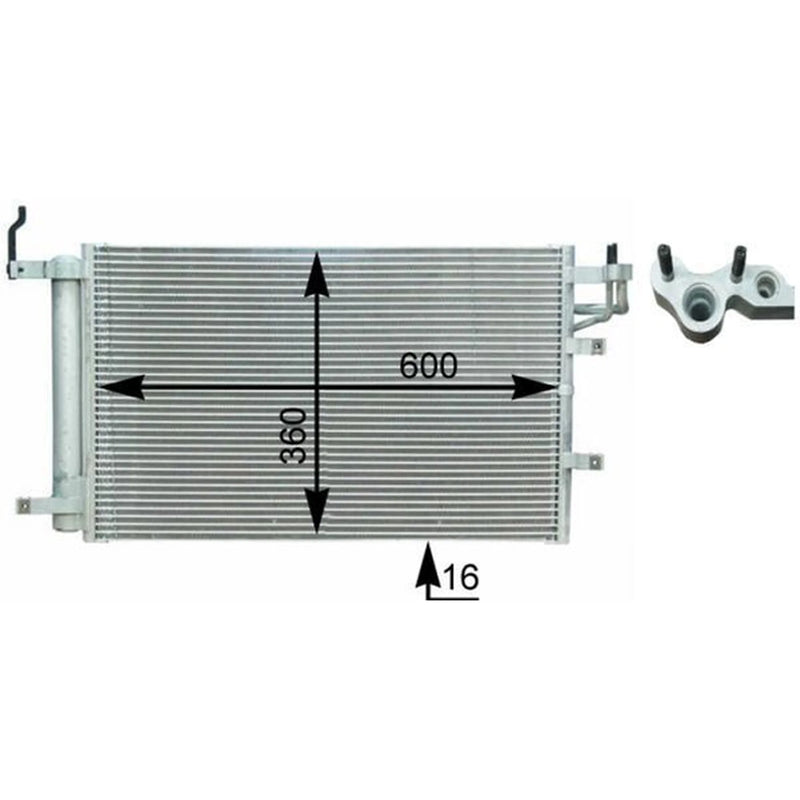 Mahle Air Conditioning Condenser fits Kia Cerato I 2004-2009 1.5 1.6 2.0